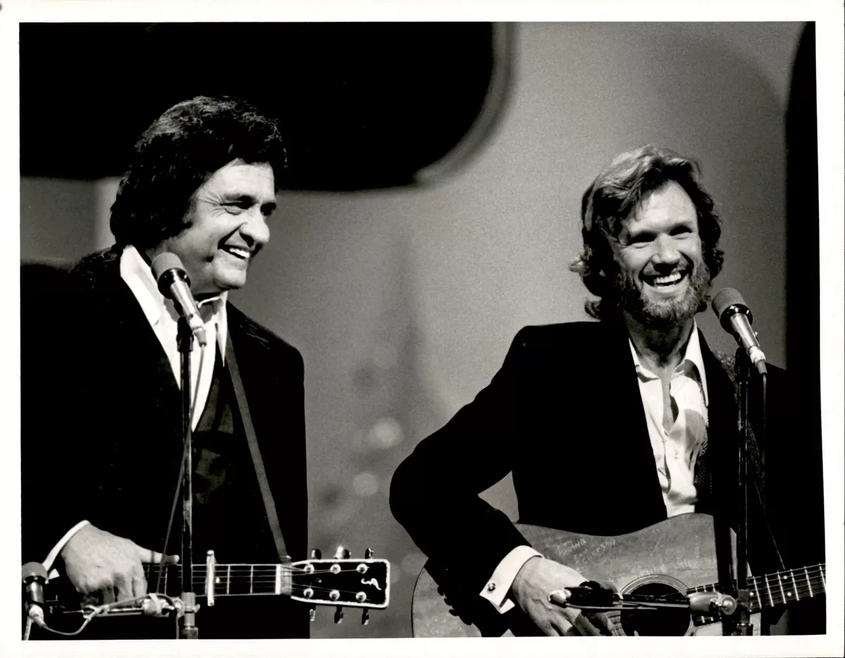 BR33 Original Photo JOHNNY CASH KRIS KRISTOFFERSON Christmas Show Musicians | eBay