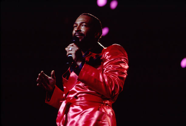 American R&B, Funk, and Soul musician Marvin Gaye performs onstage during the 'Sexual Healing' tour at Radio City Music Hall, New York, New York, May...